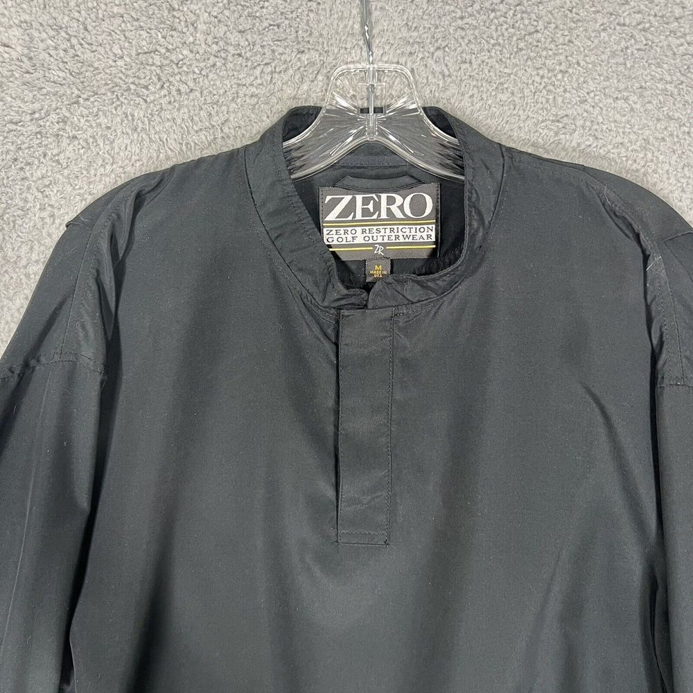 Zero‎ Restriction Jacket Mens Medium Gray 1/4 Snap Windbreaker Pullover Golf